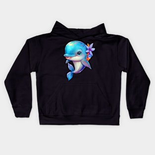 cute dolphin Kids Hoodie